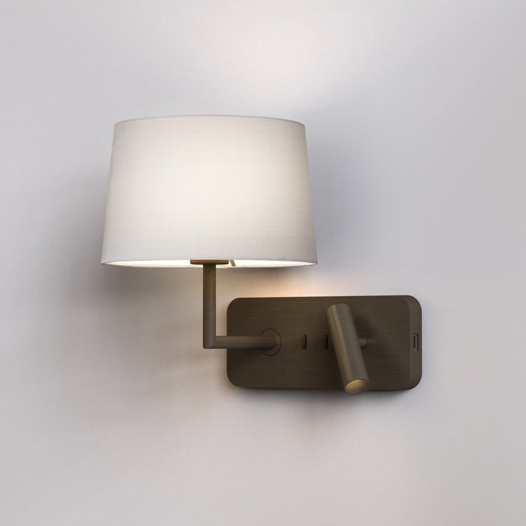1406012 Side by Side Grande Reading Light USB Bronze