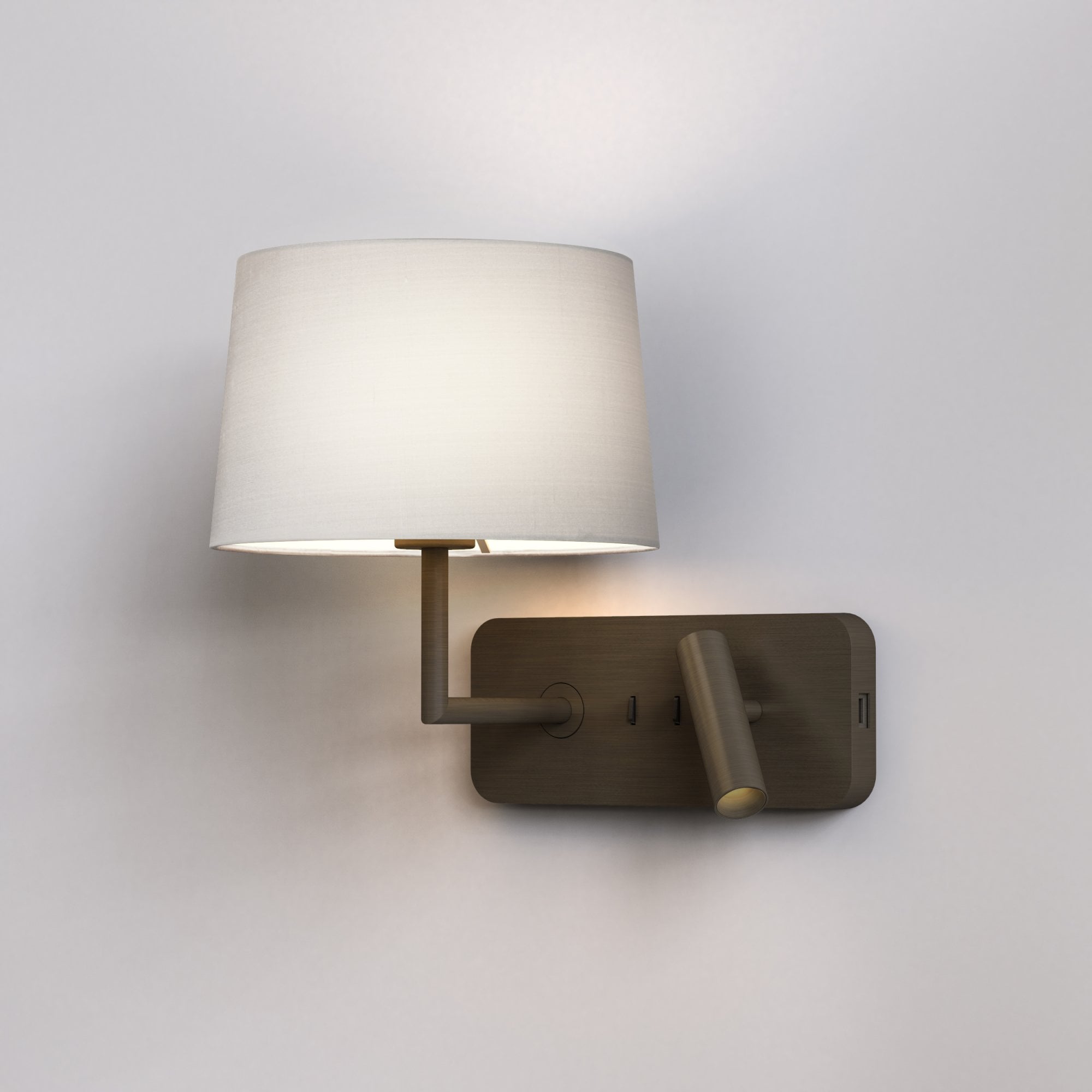 1406012 Side by Side Grande Reading Light USB Bronze