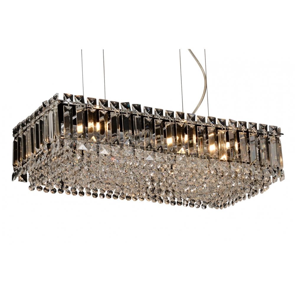 CFH606071/OBL/L/CH Alvery Large Crystal Oblong 8 Light Pendant Chrome