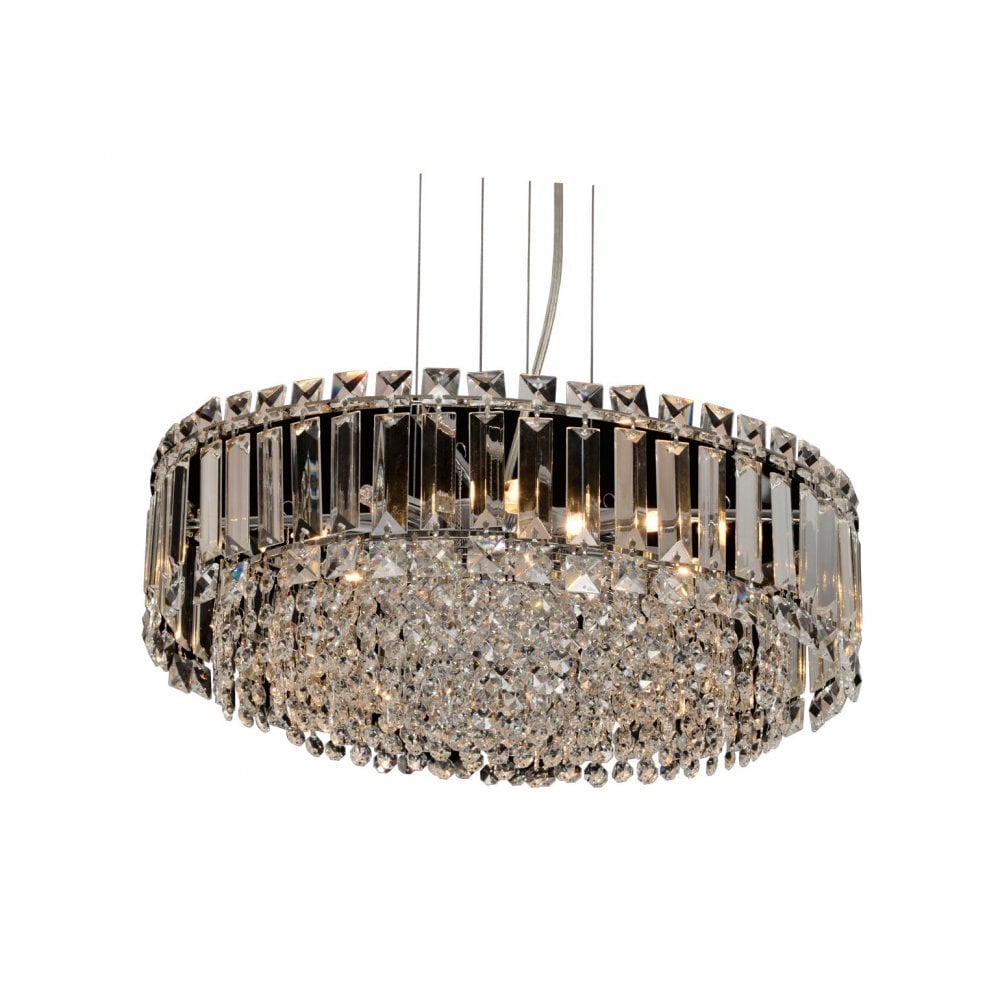 CFH606071/ROU/L/CH Alvery Large Crystal Round 9 Light Pendant Chrome