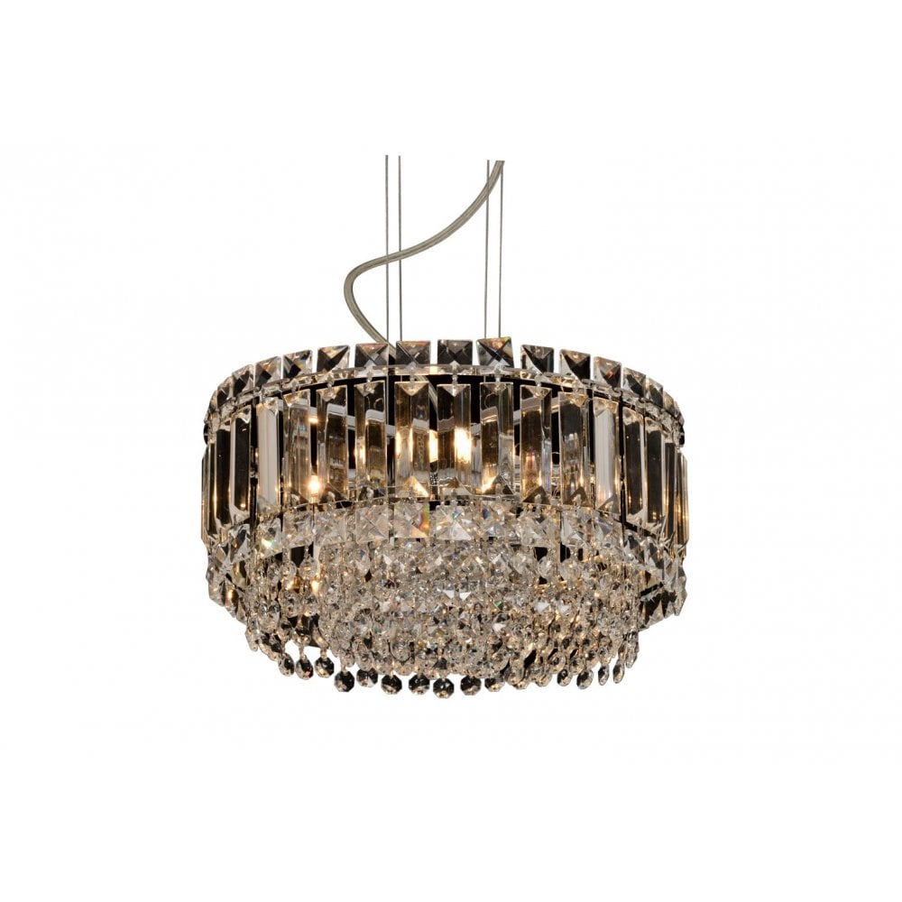 CFH606071/ROU/S/CH Alvery Small Crystal Round 5 Light Pendant Chrome