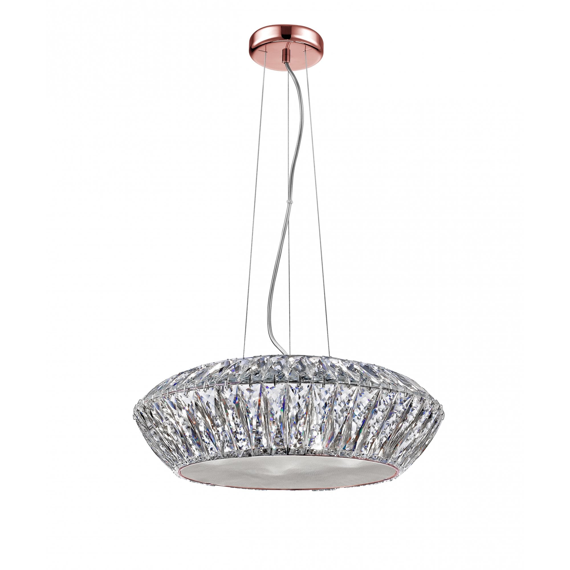 LED1705/07/RG Armel 7 Light LED Crystal Pendant Rosy Gold