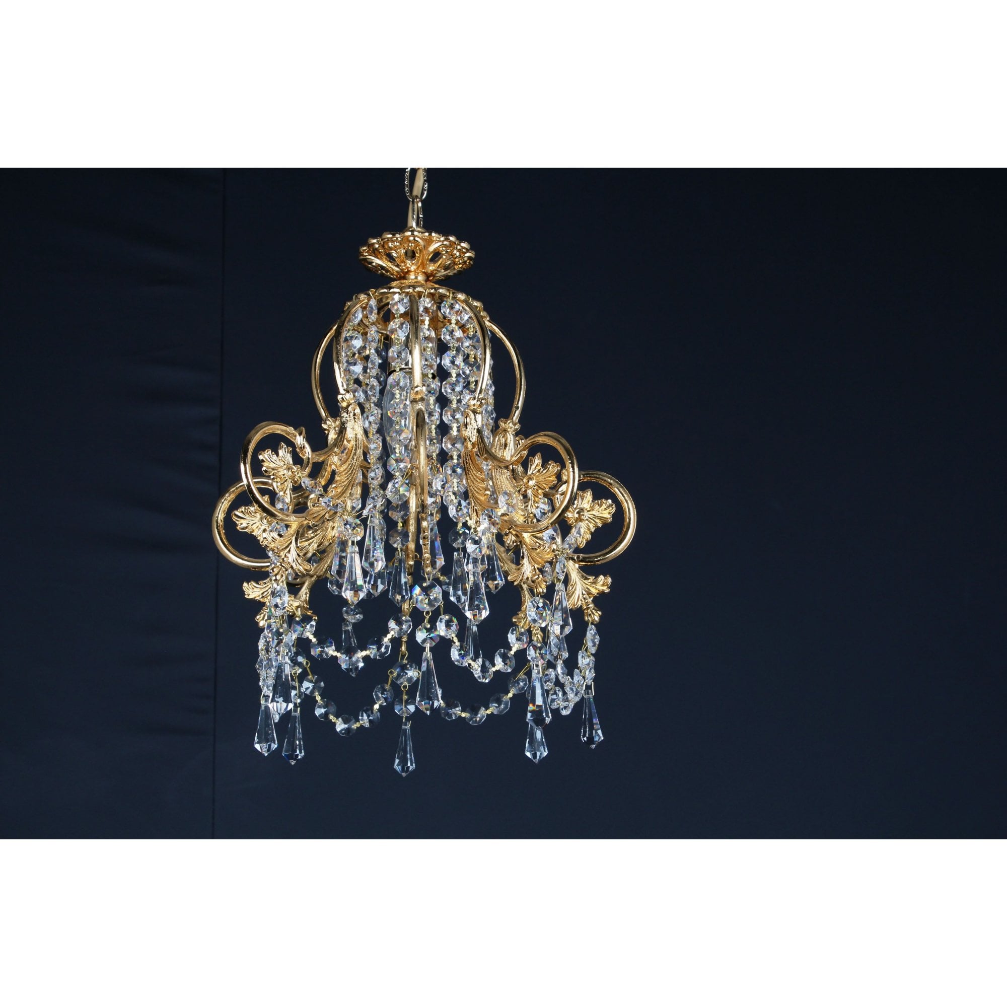 ST00241/30/01/G Bell Shape Strass Pendant Gold