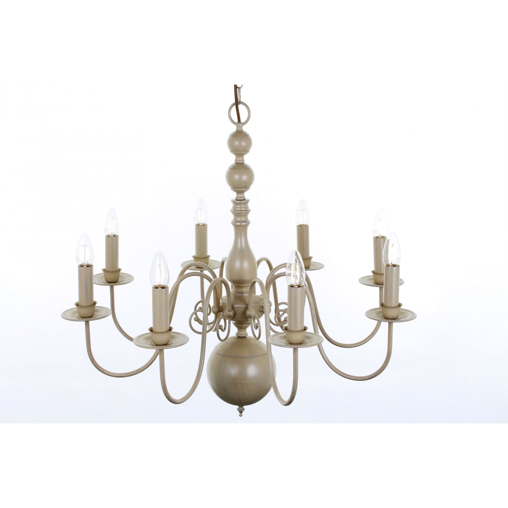 PG05579/08/CRM Bologna Flemish 8 Light Chandelier Cream
