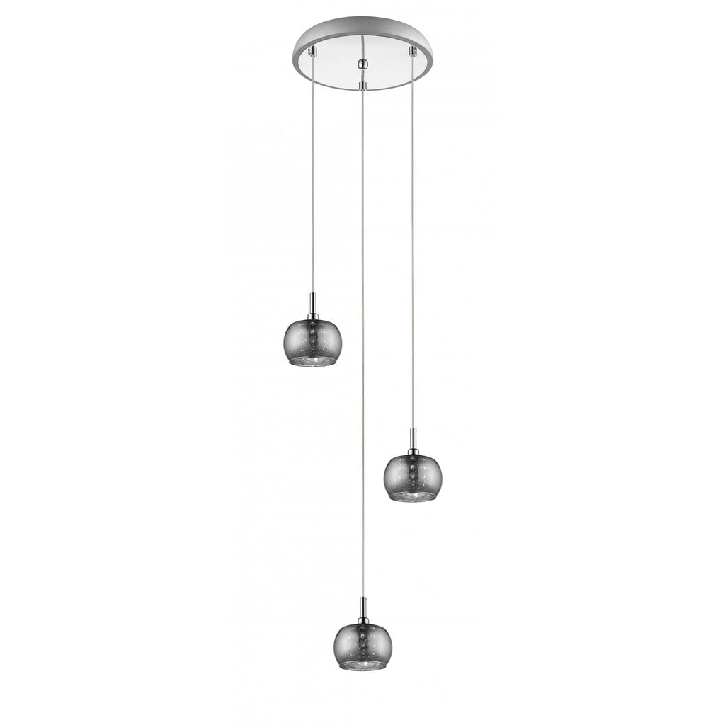 CFH606091/03/CH Deni 3 Light Pendant Glass With Beads Chrome