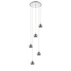 CFH606091/05/CH Deni 5 Light Pendant Glass With Beads Chrome