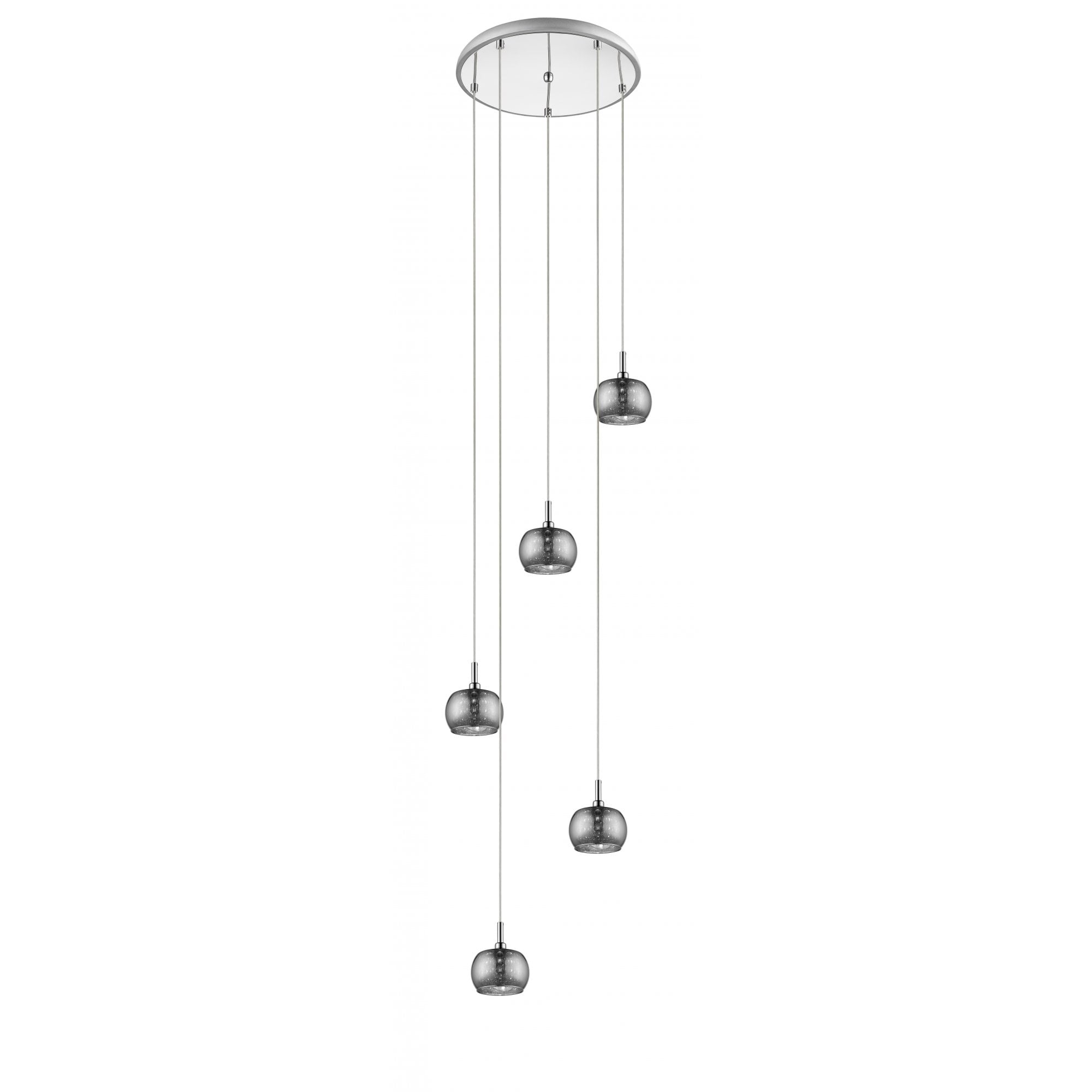 CFH606091/05/CH Deni 5 Light Pendant Glass With Beads Chrome