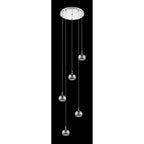 CFH606091/05/CH Deni 5 Light Pendant Glass With Beads Chrome