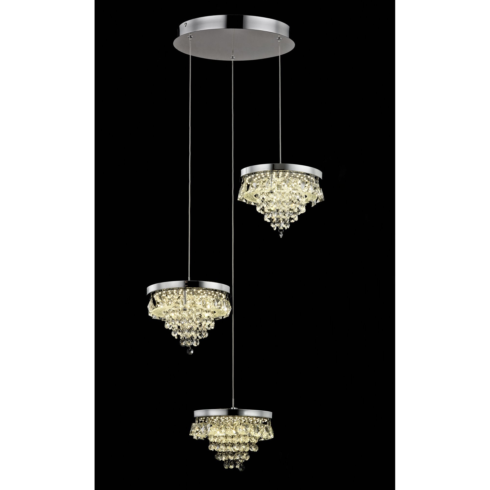 LED608243/03/CH Essonne 3 Light LED Pendant Chrome