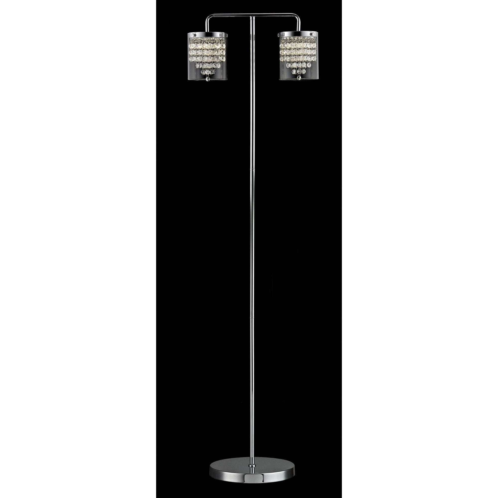 LED608242/FL/CH Florina 2 Light LED Floor Lamp Chrome