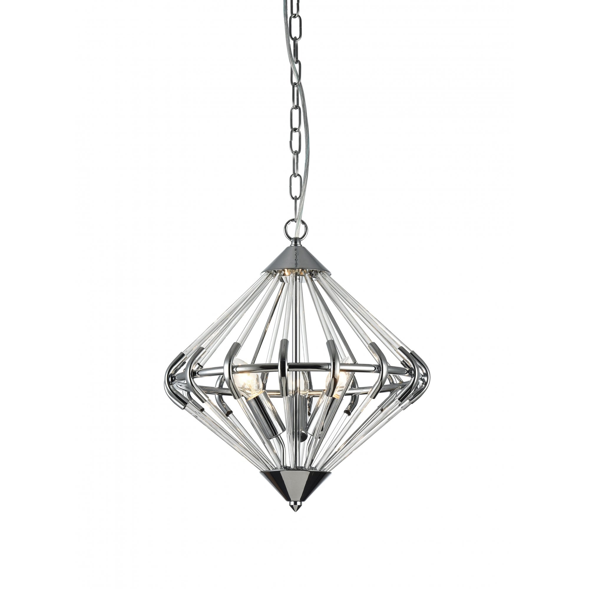 PG1702/03/CH Gerda 3 Light Pendant Chrome