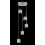 PGH606101/05/CU/CH Laure 5 Light Pendant Dangle Glass Copper Mesh