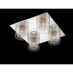 PGH606101/04/PL/CH Laure 4 Light Glass Copper Mesh Flush