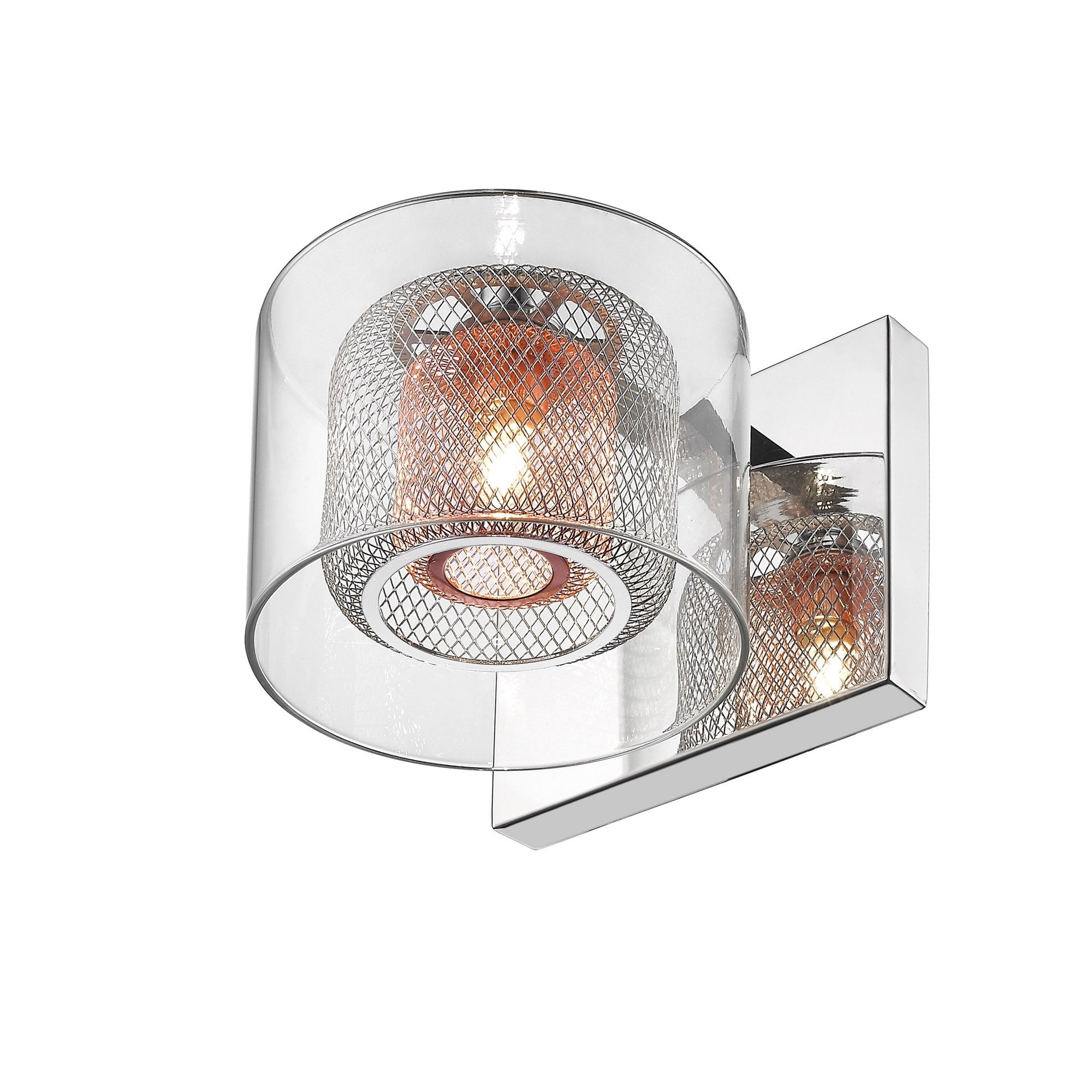 PGH606101/01/WB/CH Laure 1 Light Glass Copper Mesh Wall