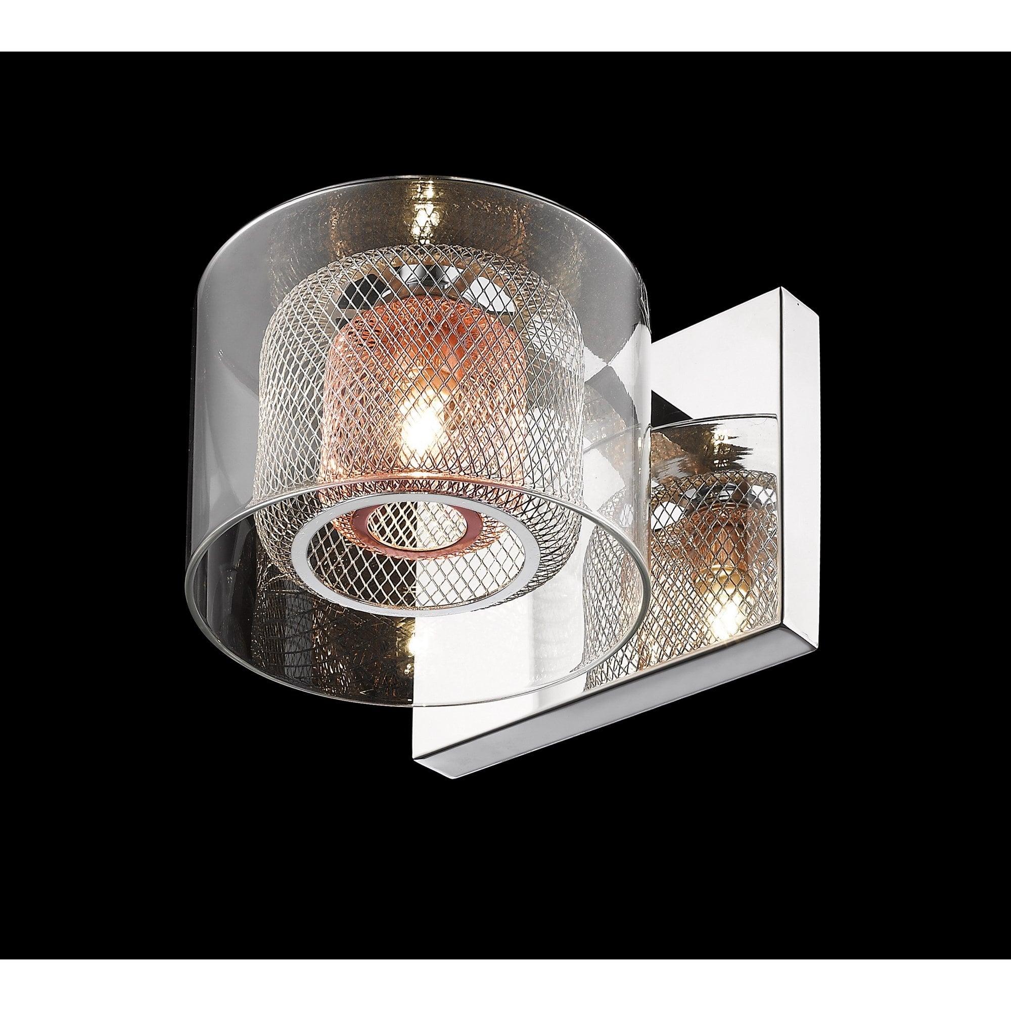 PGH606101/01/WB/CH Laure 1 Light Glass Copper Mesh Wall