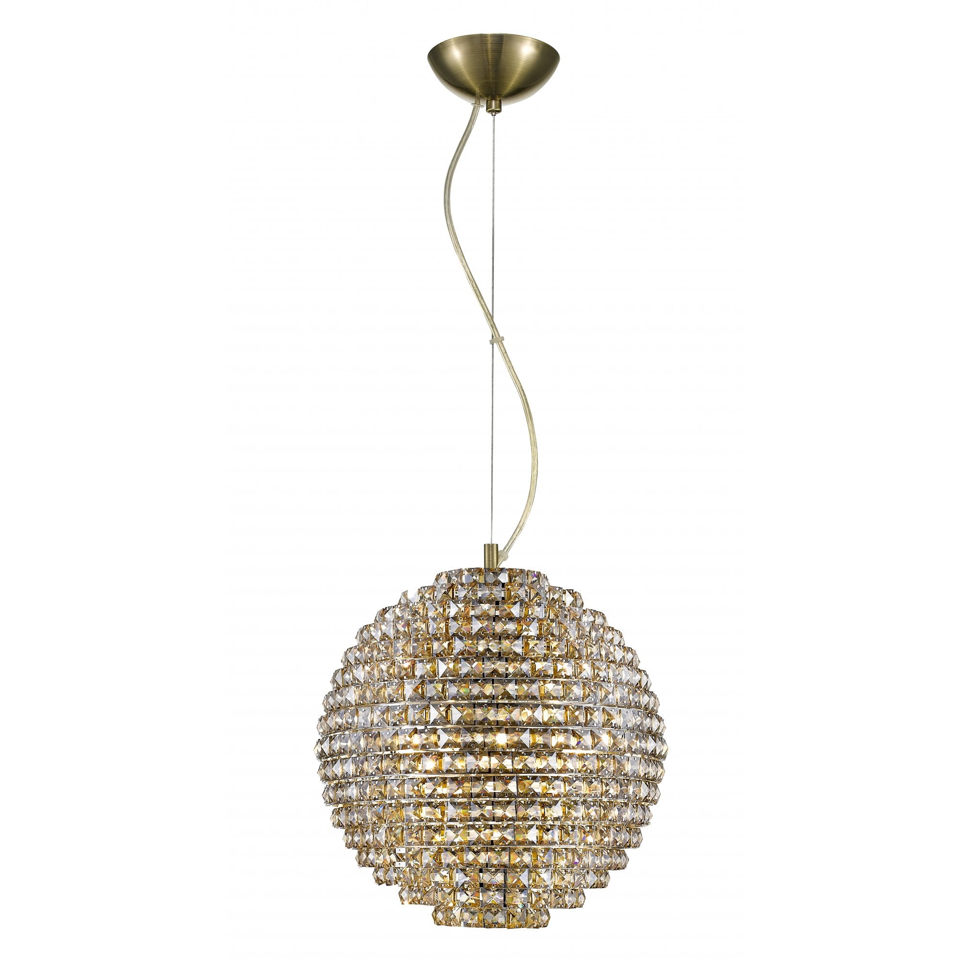 CFH608241/L/AB Nord 5 Light Pendant Crystal Antique Brass