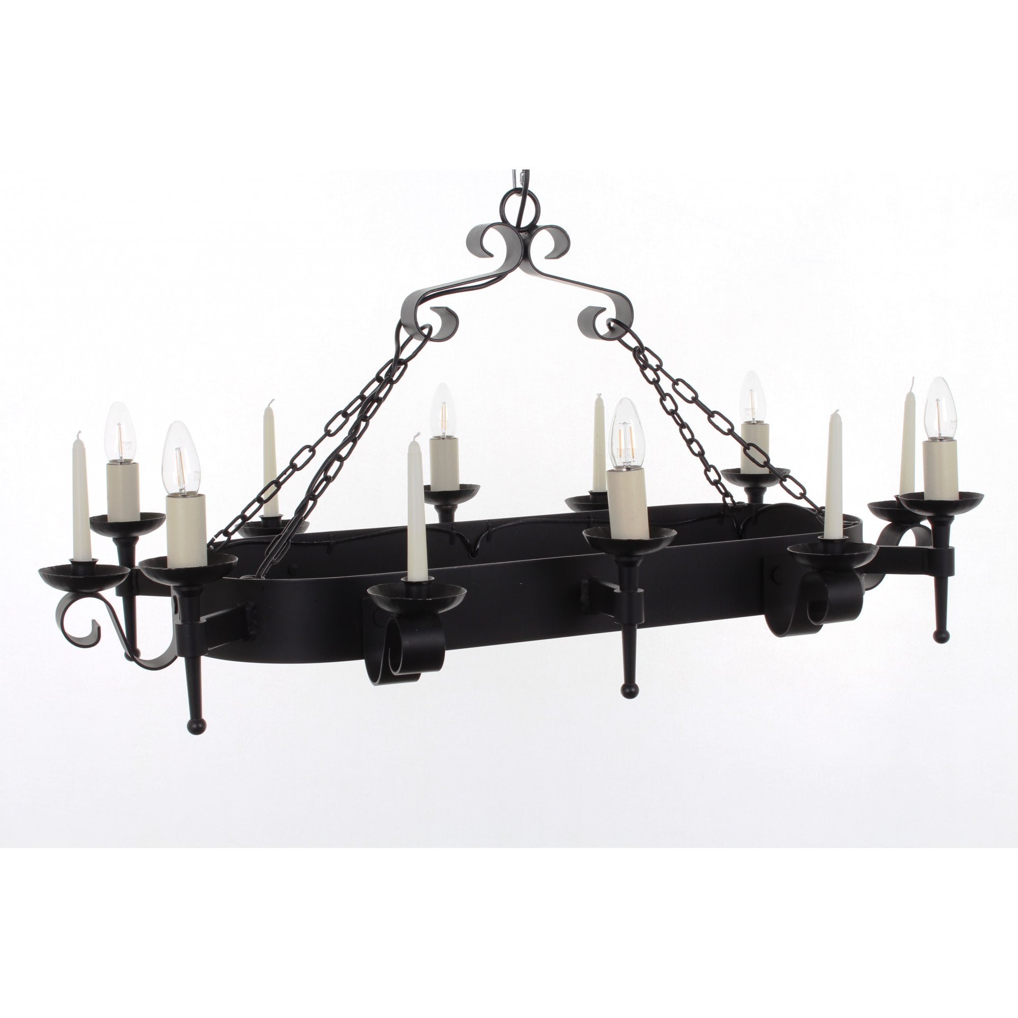 SMRR00006C/MBLK Refectory 6 Light /6 Candle Oblong Pendant Matt Black