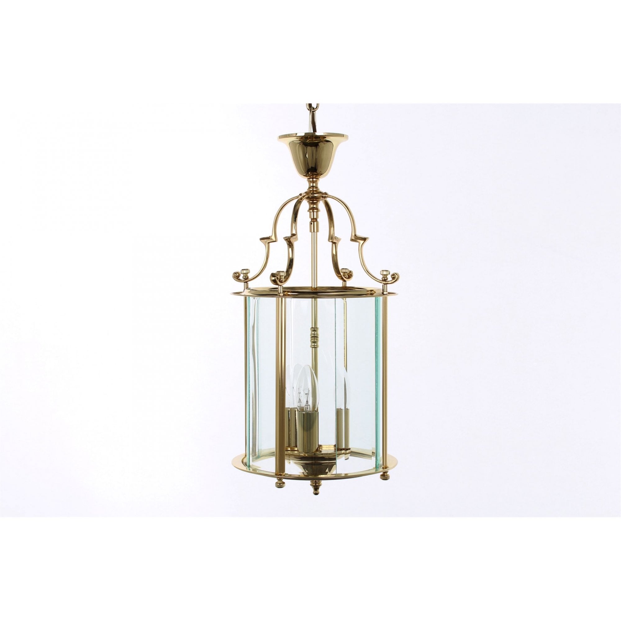 LG07000/09/PB Colchester 9" Glass 3 Light Pendant Polished Brass