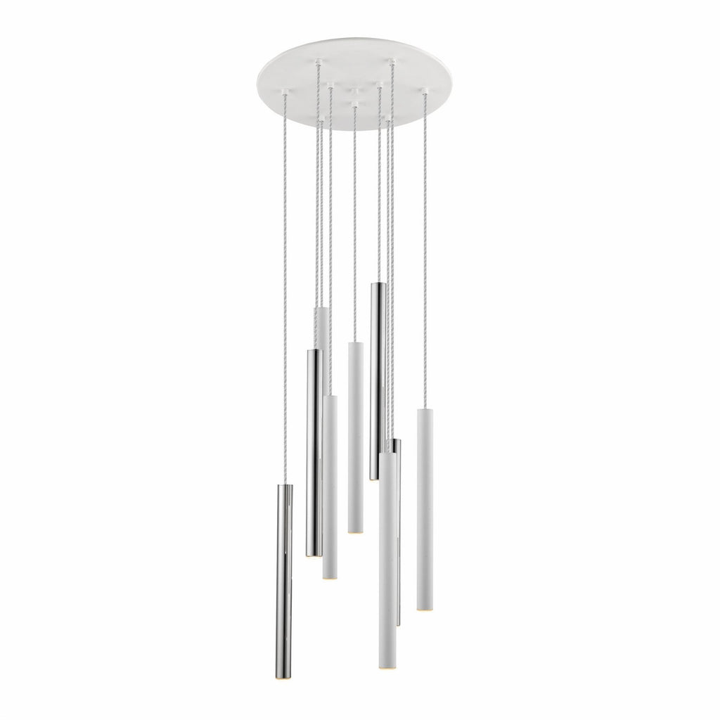 373261 Varas LED 9 Light Pendant Light Chrome White
