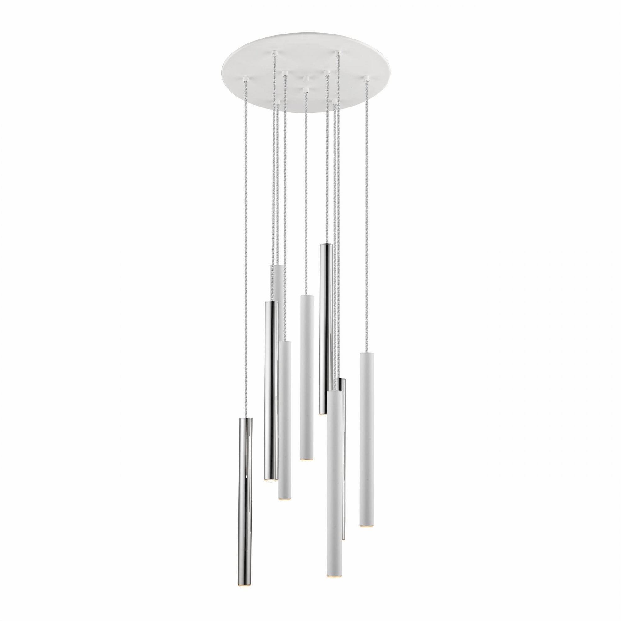 373261 Varas LED 9 Light Pendant Light Chrome White