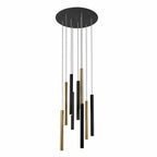 373272 Varas LED 9 Light Pendant Light Gold Black