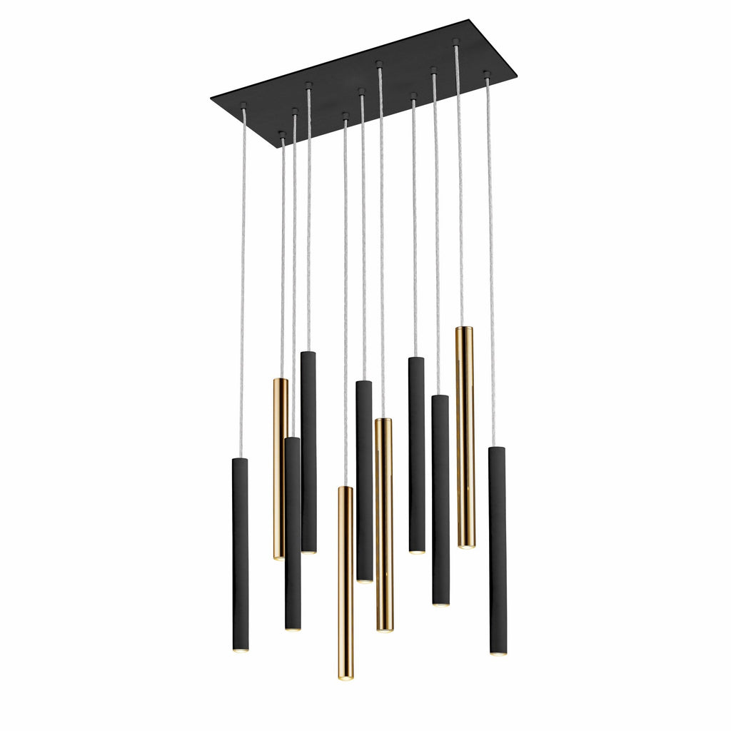 373357 Varas LED 11 Light Pendant Light Gold Black