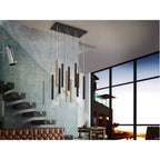 373357 Varas LED 11 Light Pendant Light Gold Black