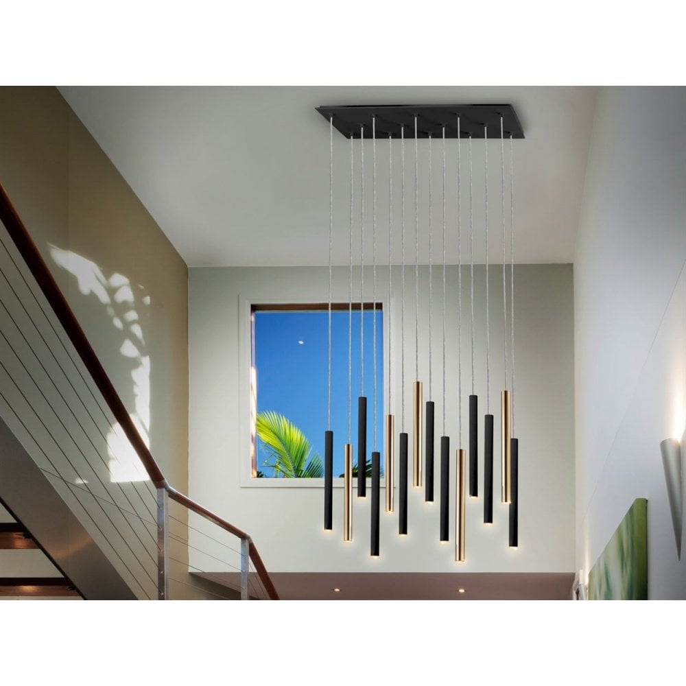 373425G Varas LED 14 Light Pendant Light Gold Black