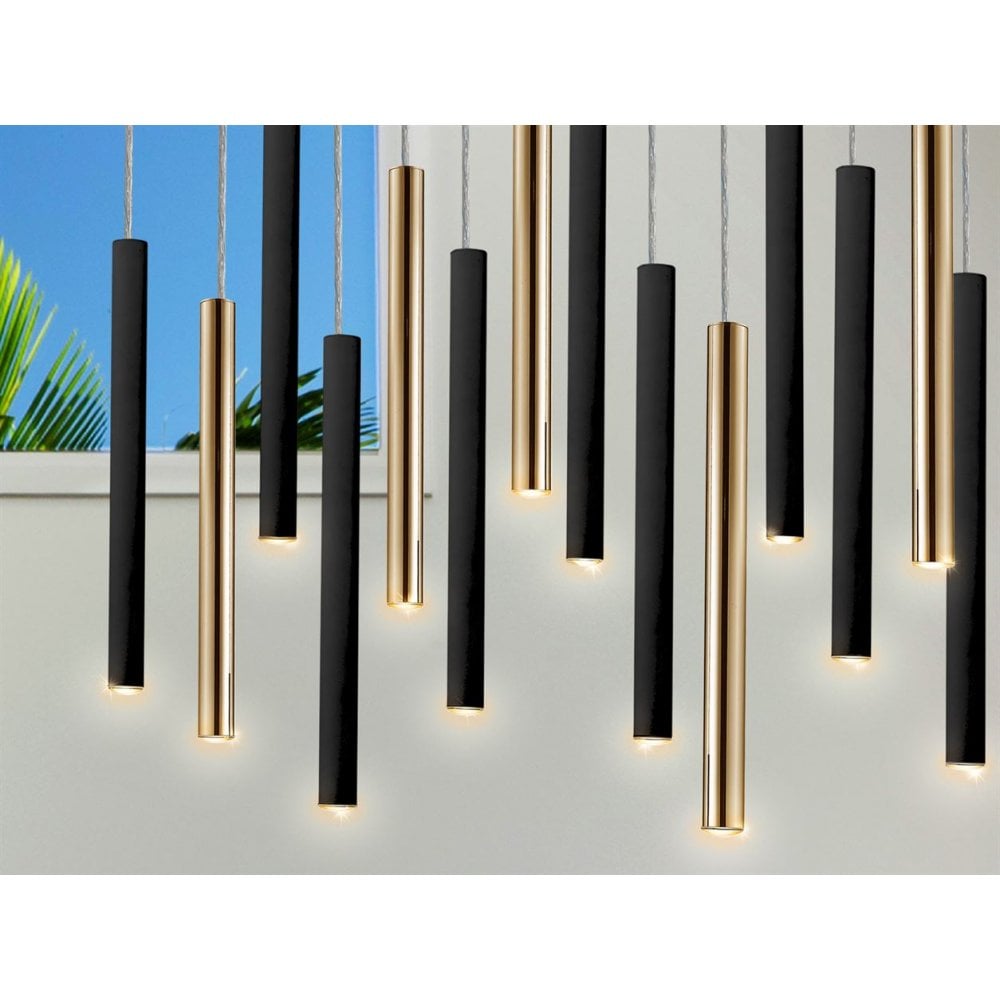 373425G Varas LED 14 Light Pendant Light Gold Black