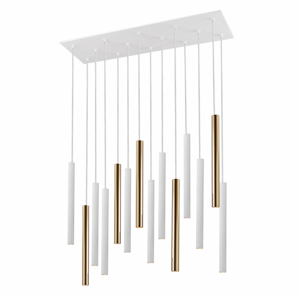373437 Varas LED 14 Light Pendant Light Gold White