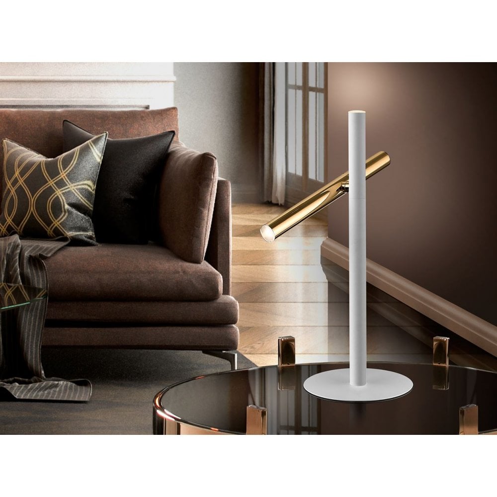 373599UK Varas Table Lamp LED 2 Light Table Lamp Gold White