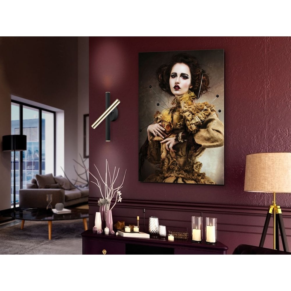 373845 Varas LED 3 Light Wall Light Gold Black