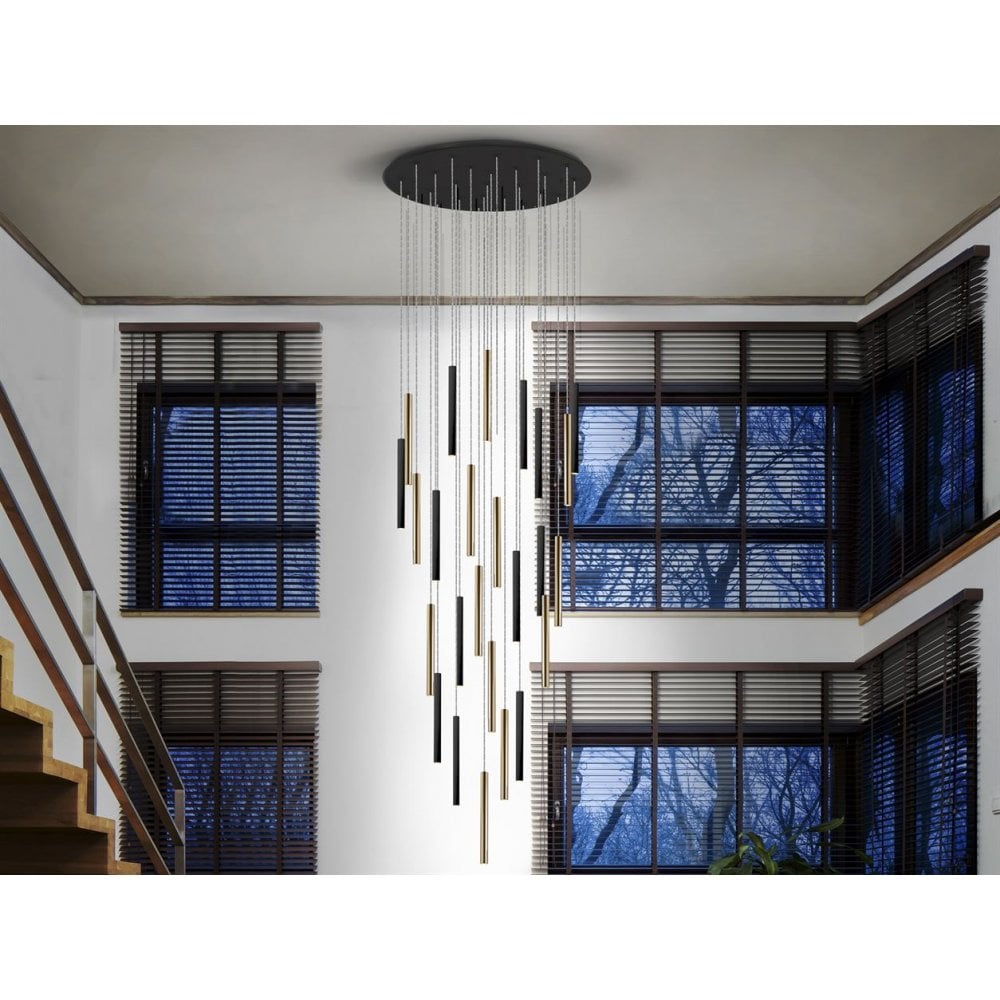 373968 Varas LED 25 Light Pendant Light Gold Black