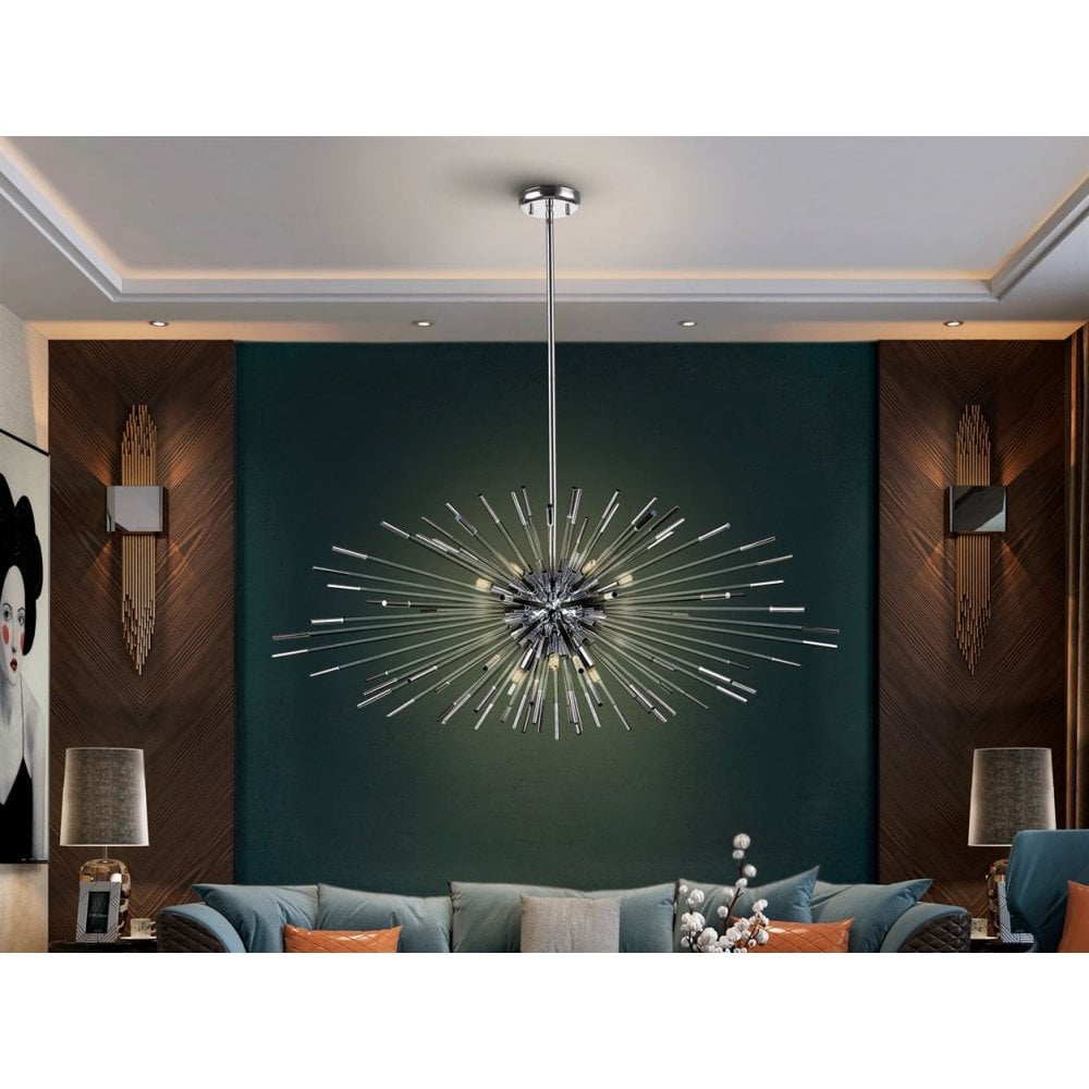 381628 Evasion 9 Light Pendant Light Chrome
