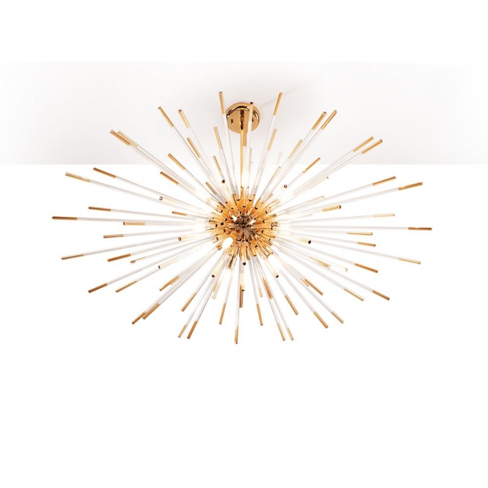 381635 Evasion 9 Light Pendant Light Gold