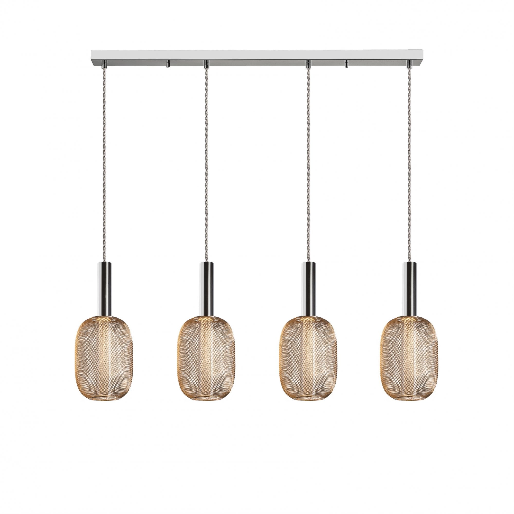 413756 Micron LED 4 Light Pendant Light Gold