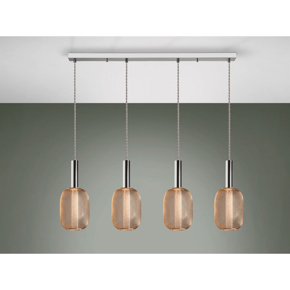 413756 Micron LED 4 Light Pendant Light Gold