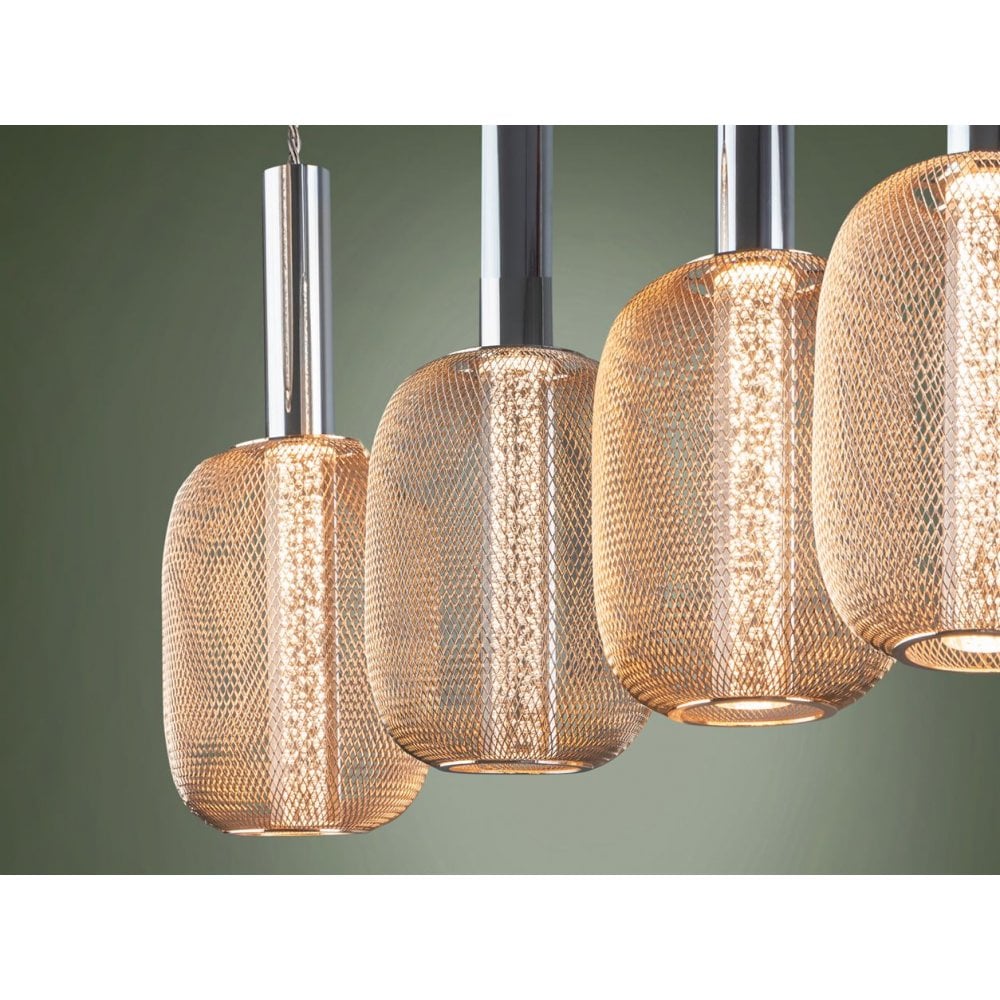 413756 Micron LED 4 Light Pendant Light Gold