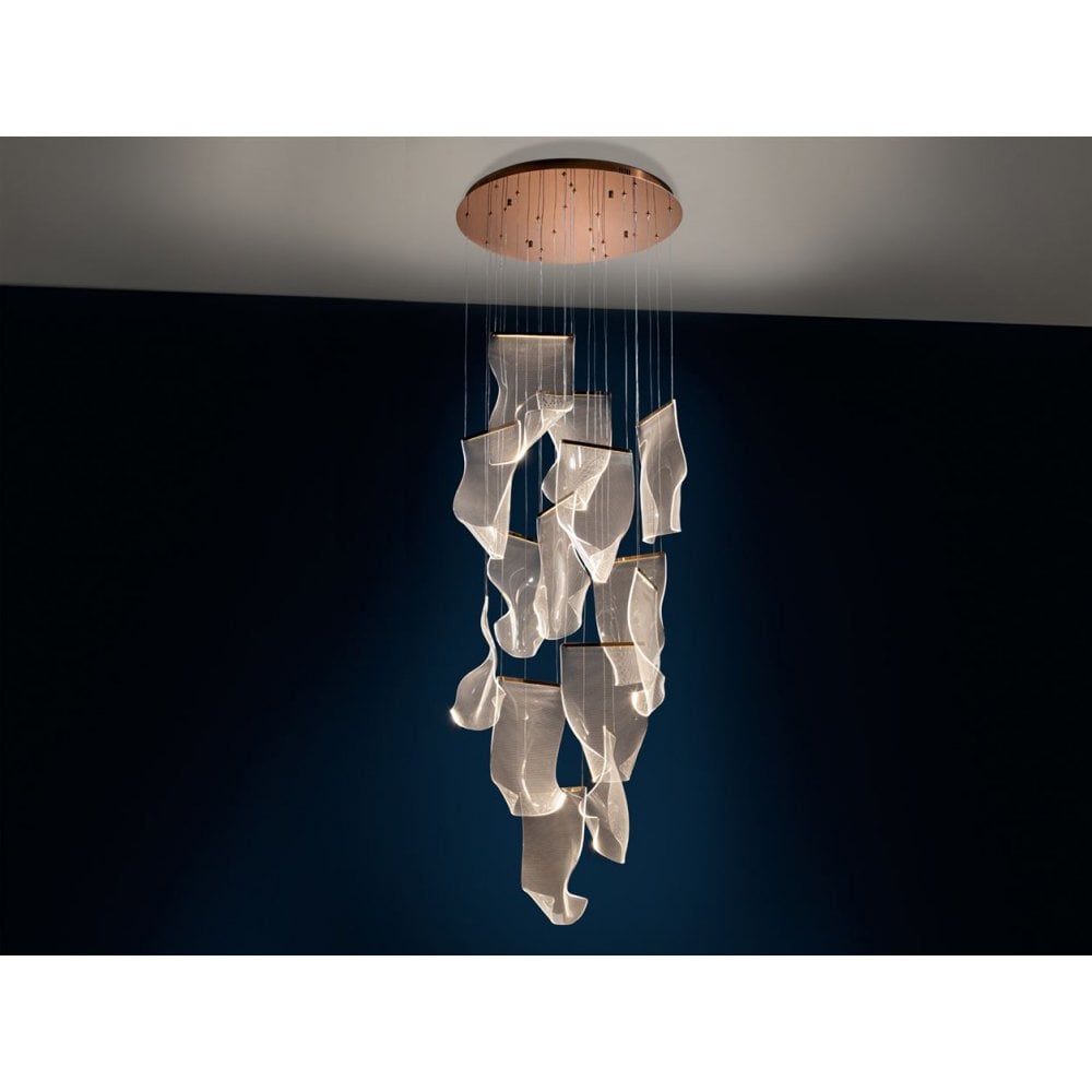 608428 Velos LED 14 Light Pendant Light Rose Gold