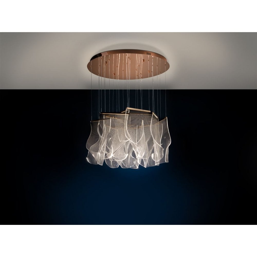 608428 Velos LED 14 Light Pendant Light Rose Gold