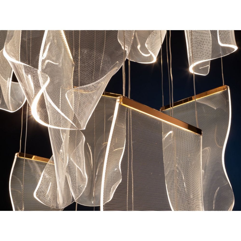 608428 Velos LED 14 Light Pendant Light Rose Gold