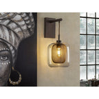 653596 Fox 1 Light Wall Light Brown Glass