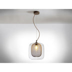 653732 Fox 1 Light Pendant Light Brown Glass (S)