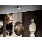 752084 Ovila 1 Light Pendant Light Grey Glass
