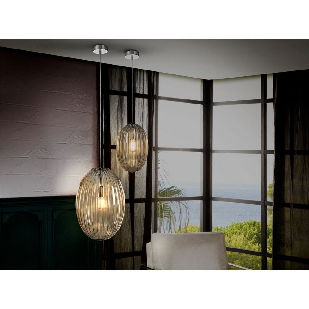 752091 Ovila 1 Light Pendant Light Glass
