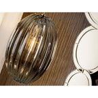 752176 Ovila 1 Light Pendant Light Grey Glass (S)