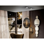 752176 Ovila 1 Light Pendant Light Grey Glass (S)