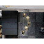 752268 Ovila 5 Light Pendant Light Glass (S)