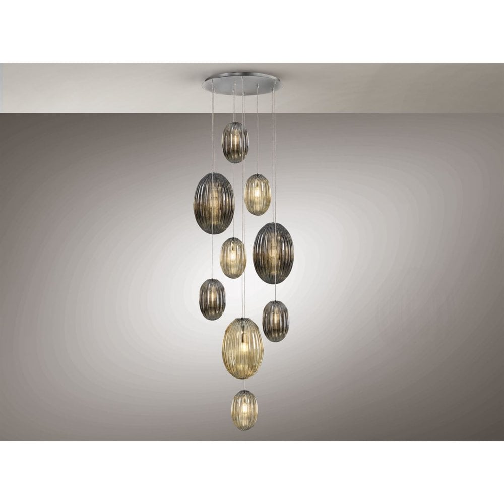 752367 Ovila 9 Light Pendant Light Glass
