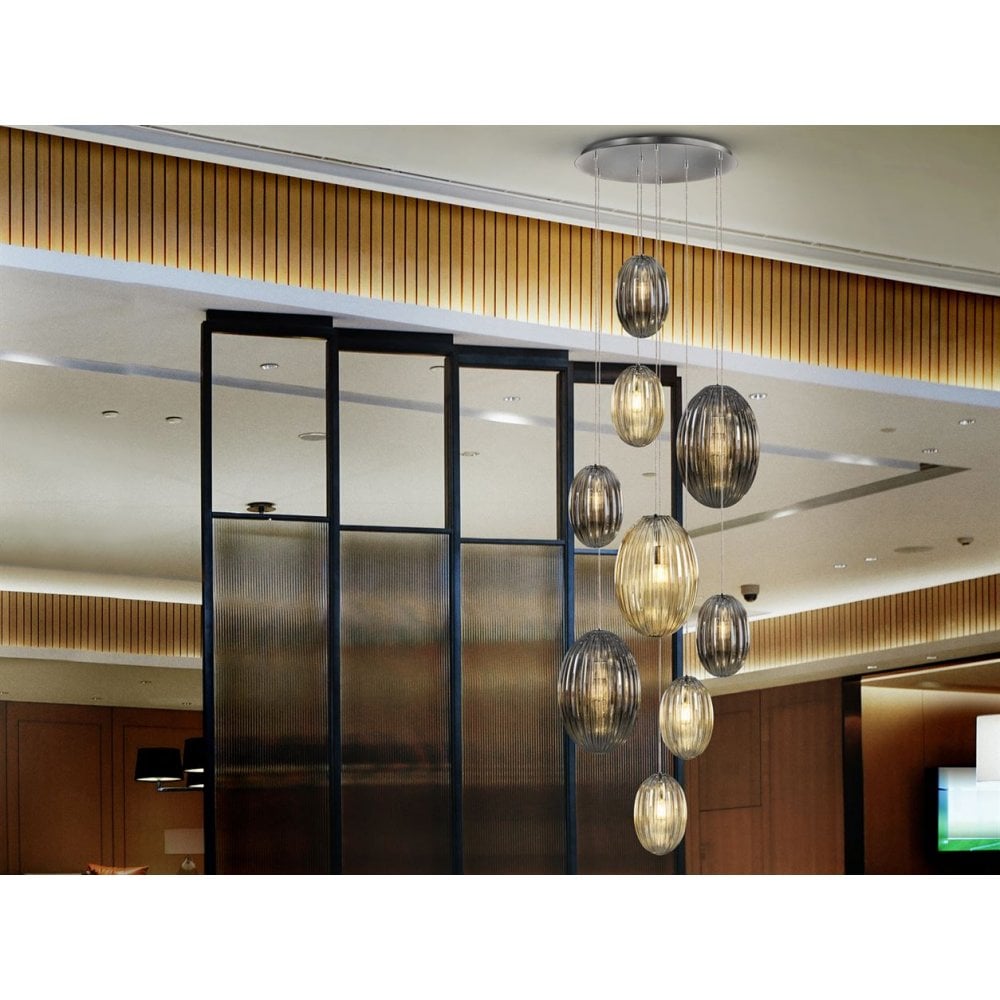 752367 Ovila 9 Light Pendant Light Glass